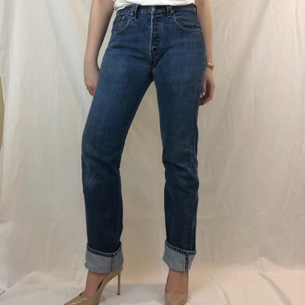 Vintage Levi's 501 Button Fly Unhemmed Original - Picture 2 of 8